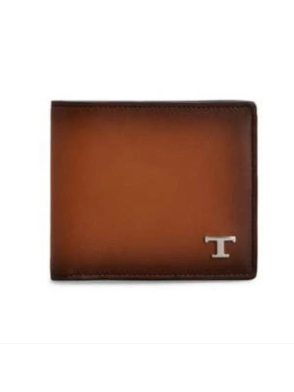 T Logo Leather Bifold Wallet