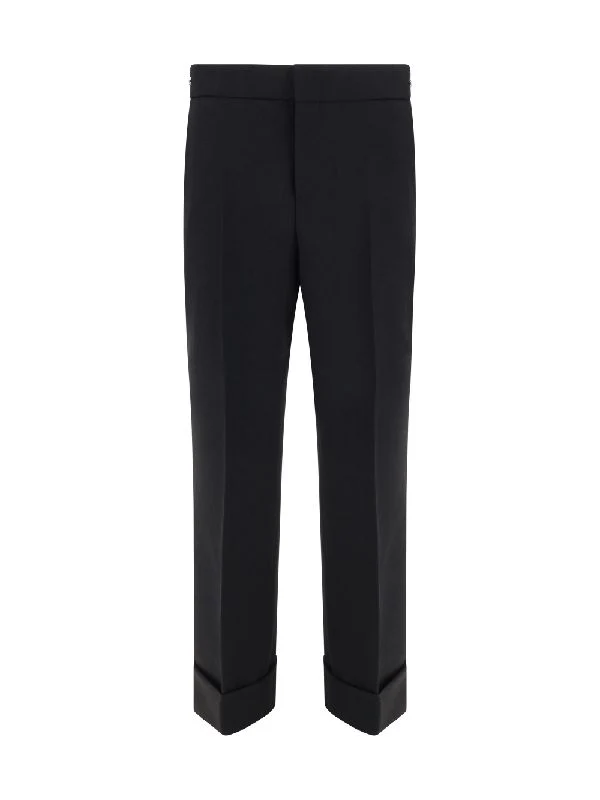 Side Horsebit Decoration Wool Pants