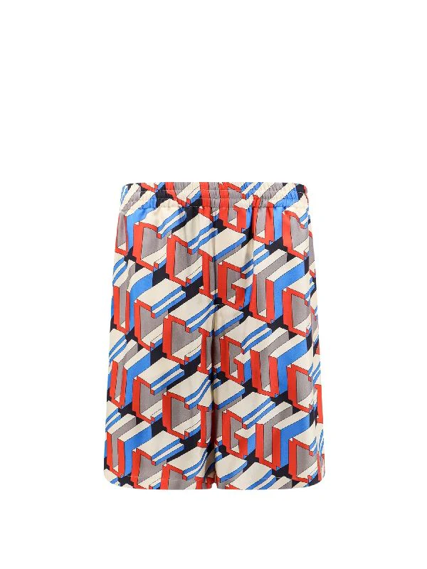 Allover Graphic Logo Silk Shorts
