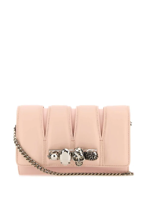 Slash Leather Chain Clutch Bag
