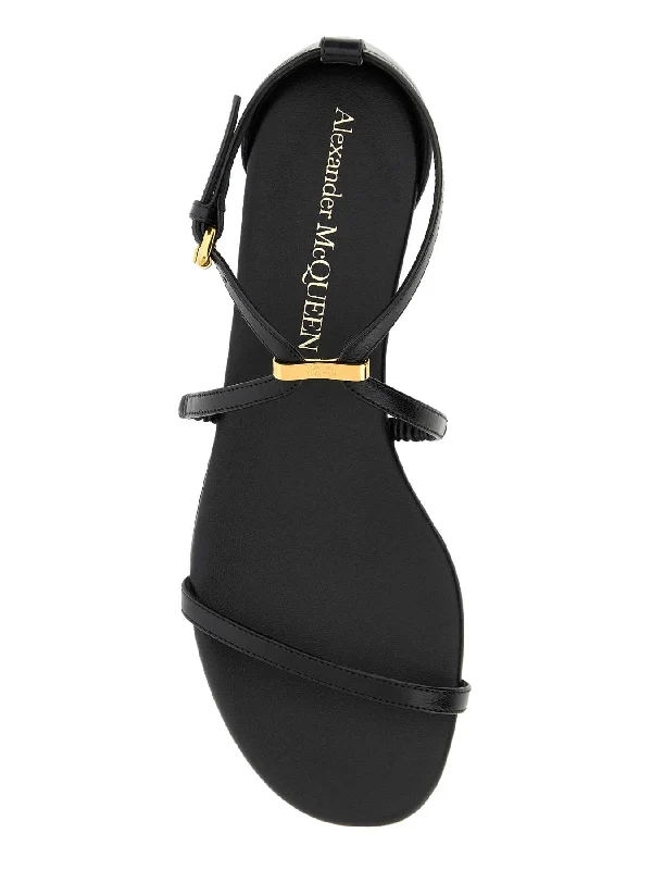 Logo Plaque Leather Sandals - Image 3
