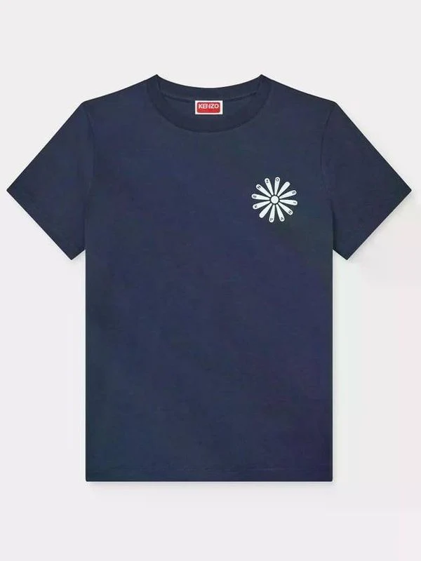 Flower Printing Cotton Short Sleeve T-Shirt