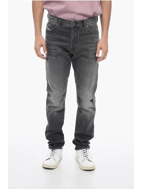 Distressed Straight Denim Pants