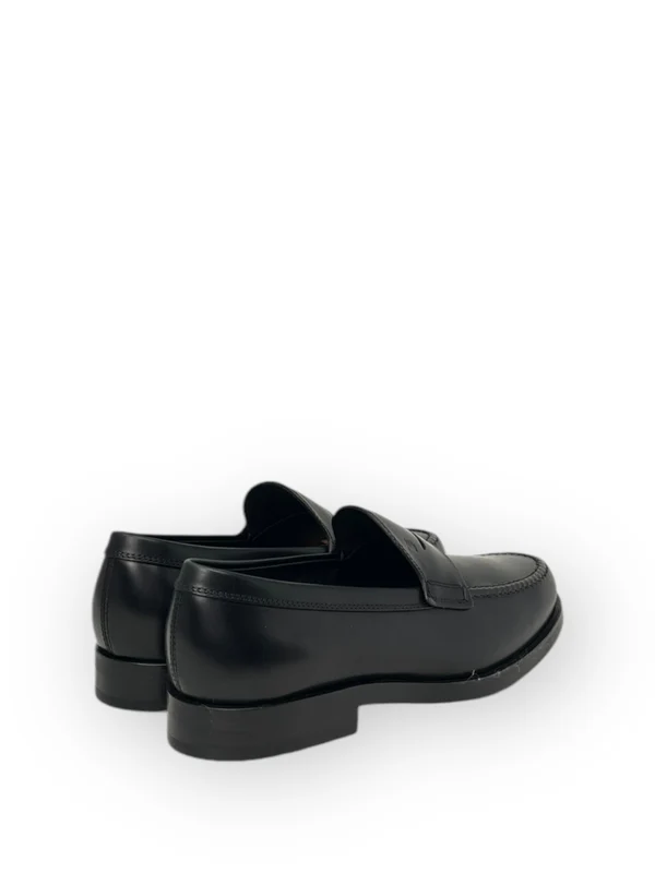 Logo Detail Leather Penny Loafers - Image 2