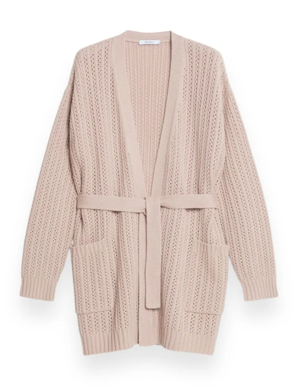 Belt Detail Wool Cashmere Cardigan