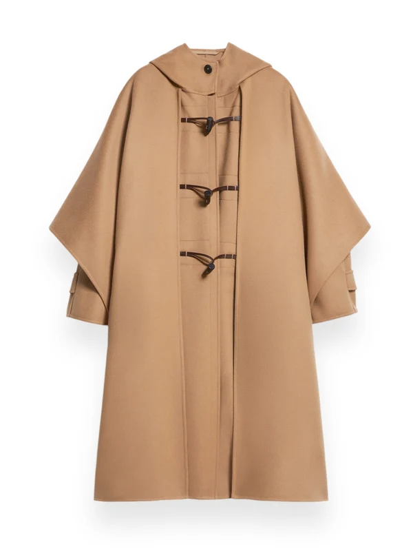 Cape Detail Alpaca Wool Duffel Coat
