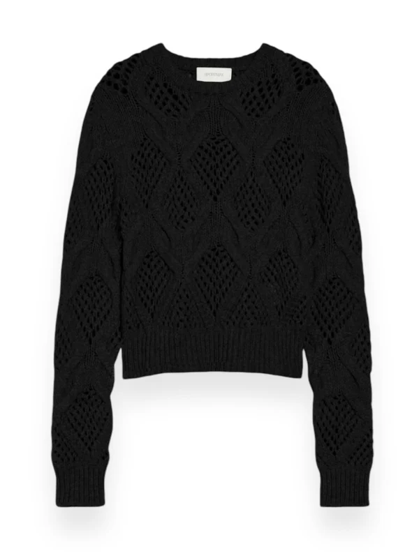 Openwork Detail Wool Blend Knit