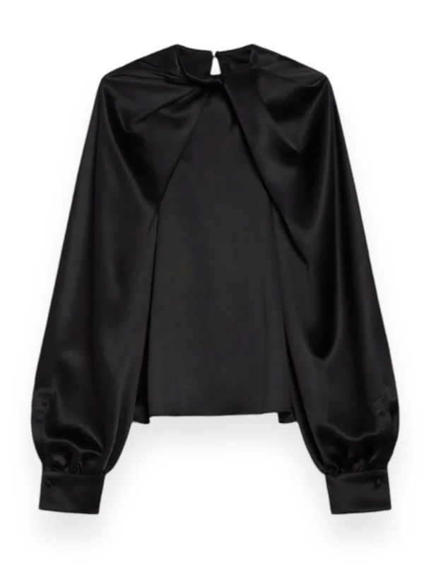 Drape Detail Silk Blouse