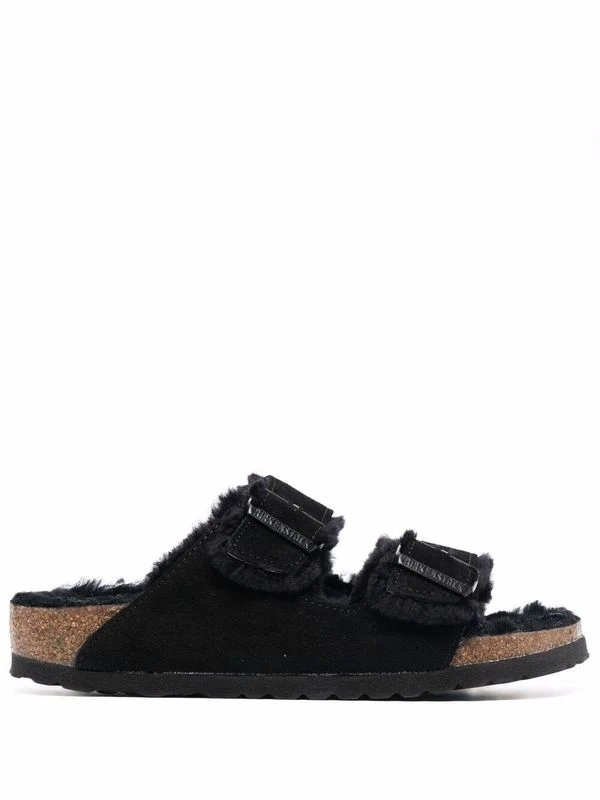 Arizona Shearling Suede Sandals