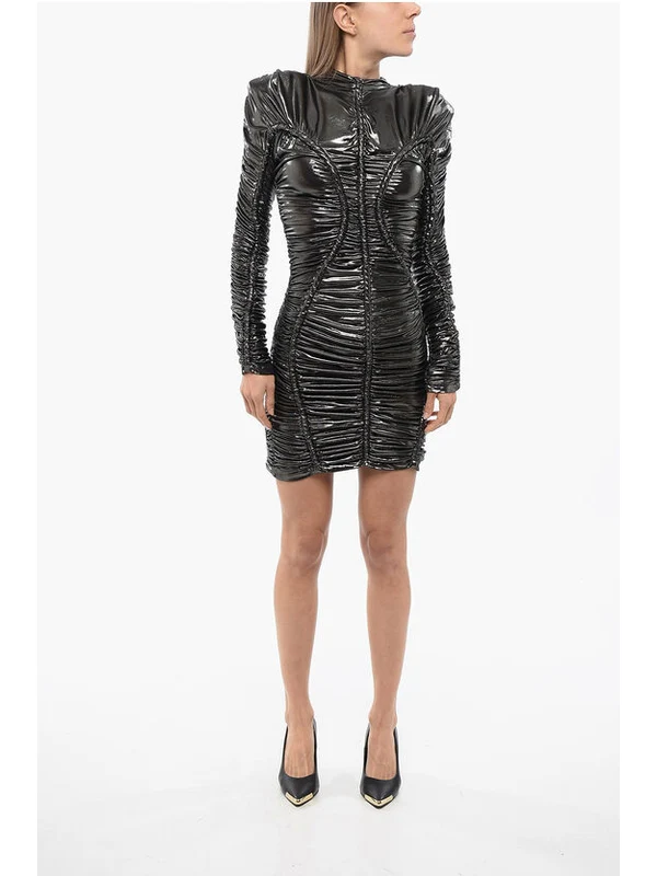 Draped Metallic Dress
