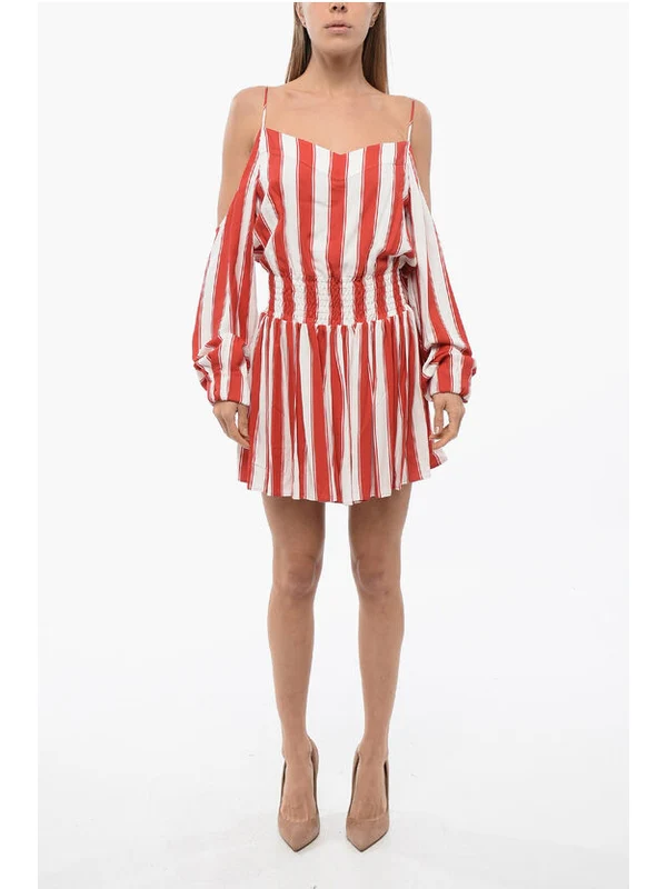 Cutout Shoulder Stripe Dress