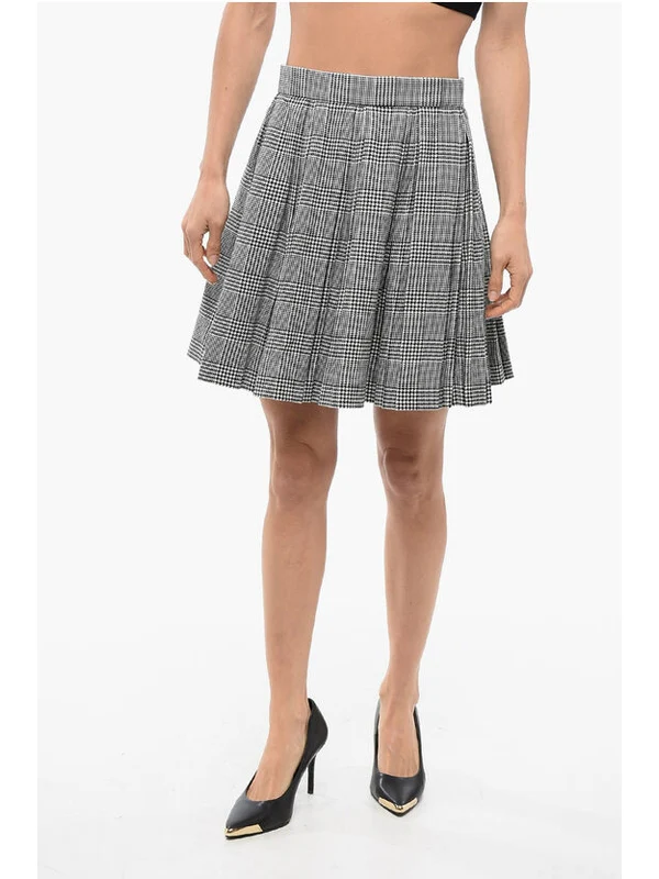 Pleated Wool Blend Skirt