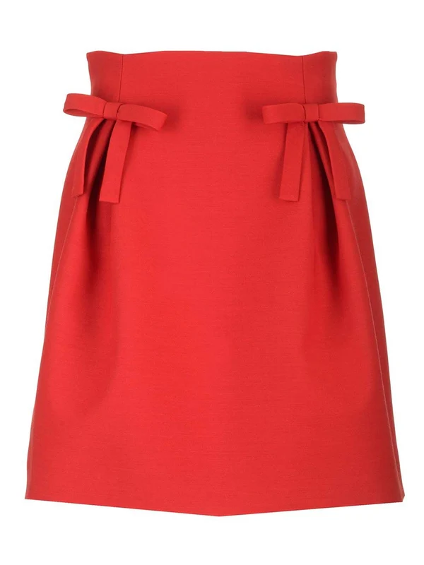 Bow Detail Pleated Mini Skirt