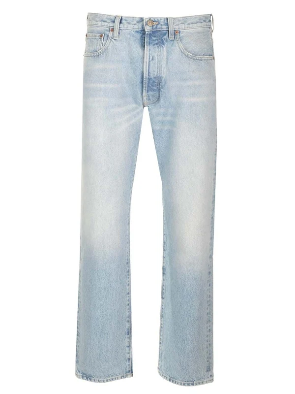 Stone Washed Denim Pants