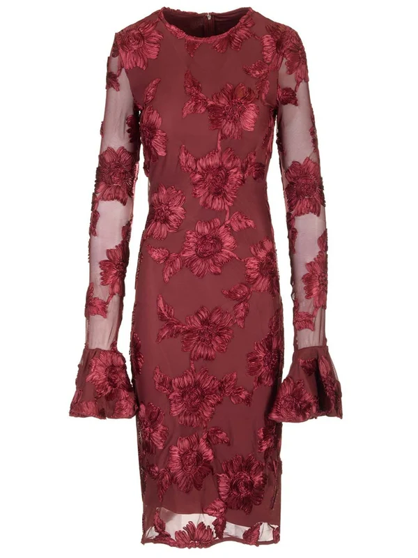 Flower Pattern Midi Dress