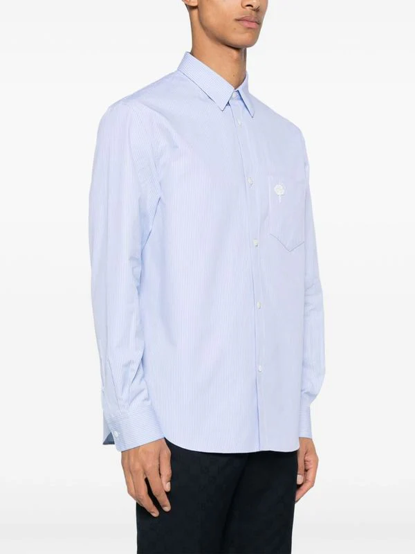 Flower Embroidery Stripe
Cotton Shirt - Image 2