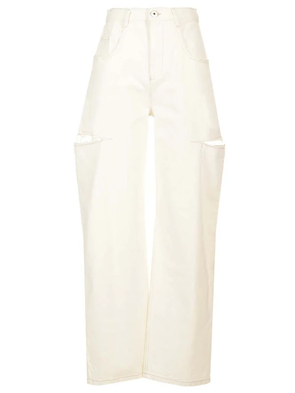 Cut-out Detail Denim Pants