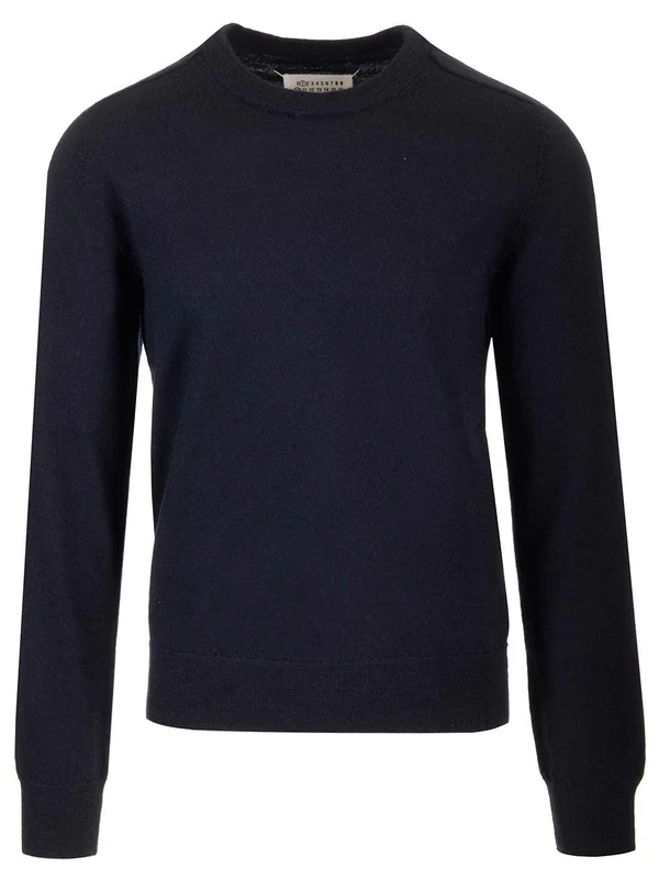Elbow Patch Crewneck Wool Sweater