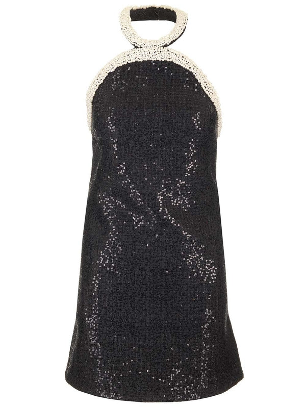 Sequin Embellished Bouclé Mini Dress