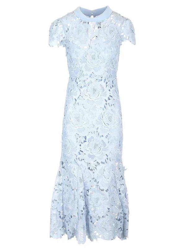 Cornflower blue lace dress Midi Dress