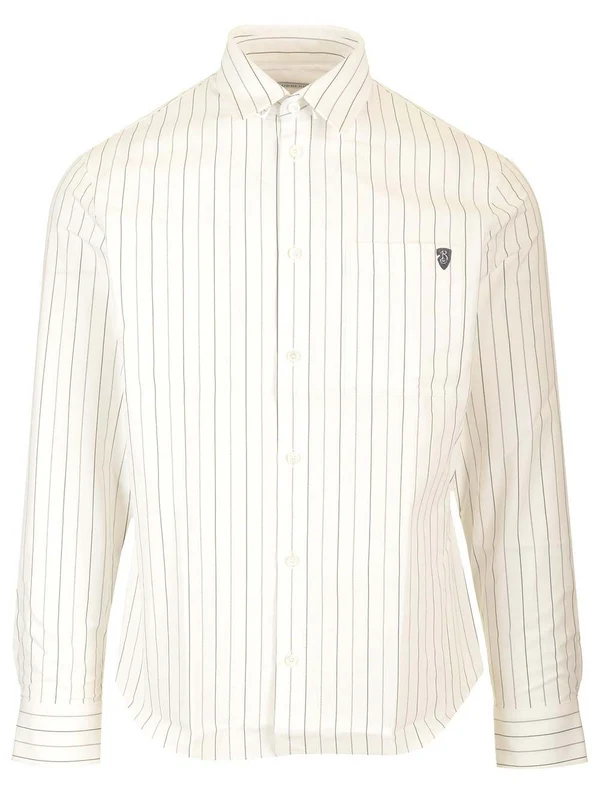 Embroidered Logo Stripe Shirt