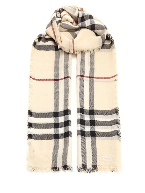 Check Pattern Wool Scarf