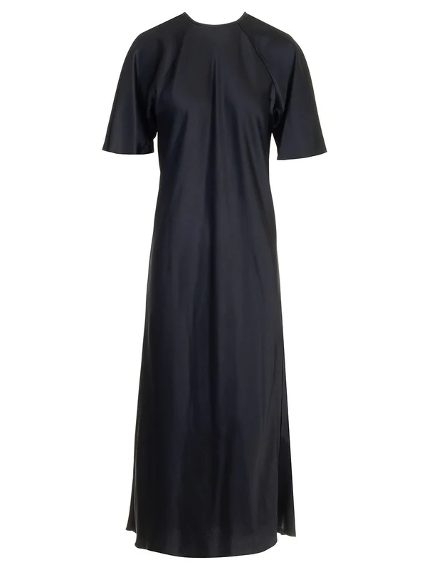 Satin Short-sleeve Dress