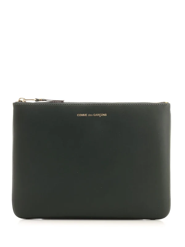 Logo Leather Pouch Wallet