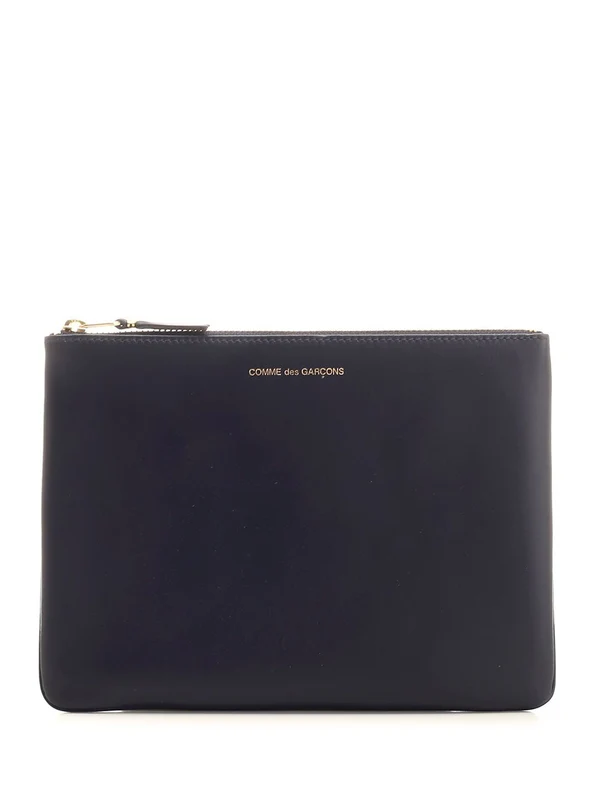 Logo Leather Pouch Wallet