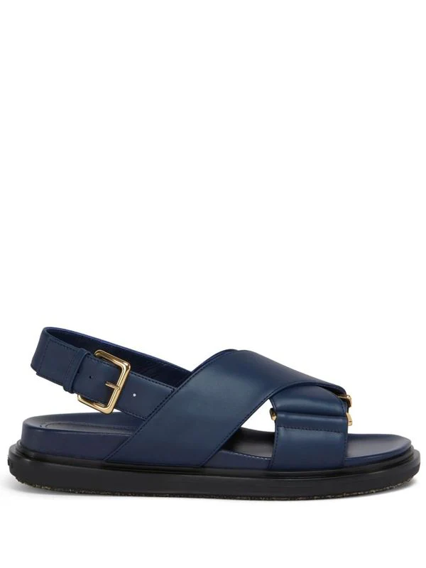 Persbet Cross-Strap Leather Sandals