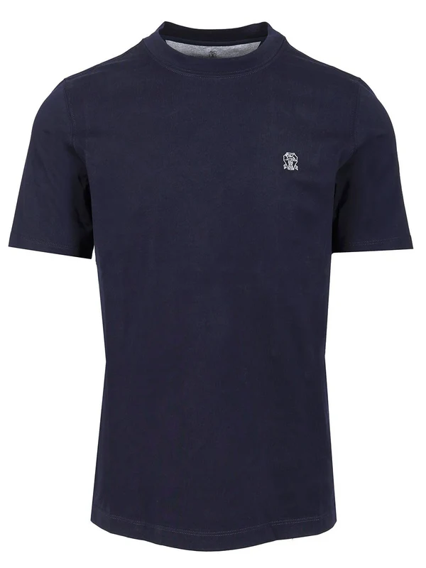 Embroidered Logo Crewneck Short-Sleeve T-Shirt