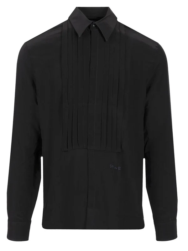 Box Pleat Silk Shirt