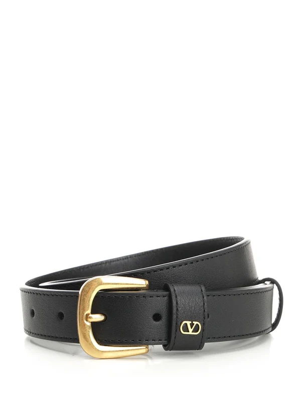 Mini V Logo Leather Belt