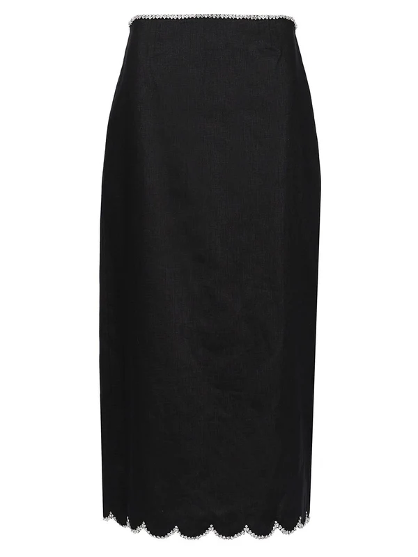 CRUSH Linen Midi Skirt