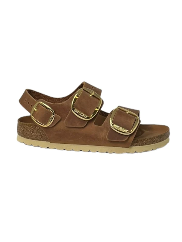 Milano Big Buckle Nubuck Leather Sandal