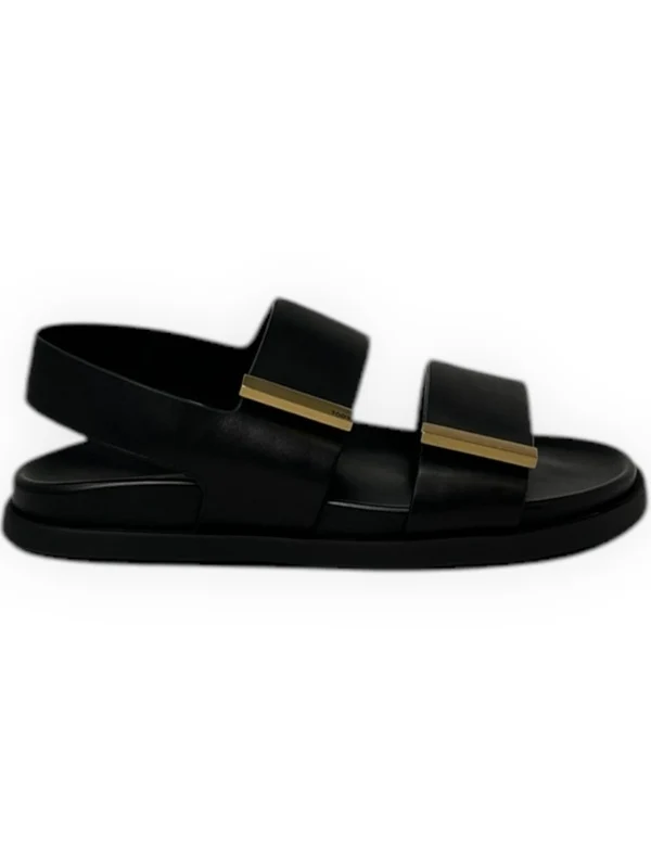 Metal Logo Leather Sandals