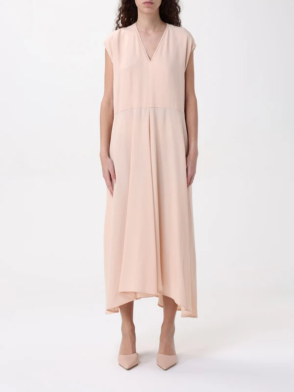 V-neck Sleeveless Midi Dress
