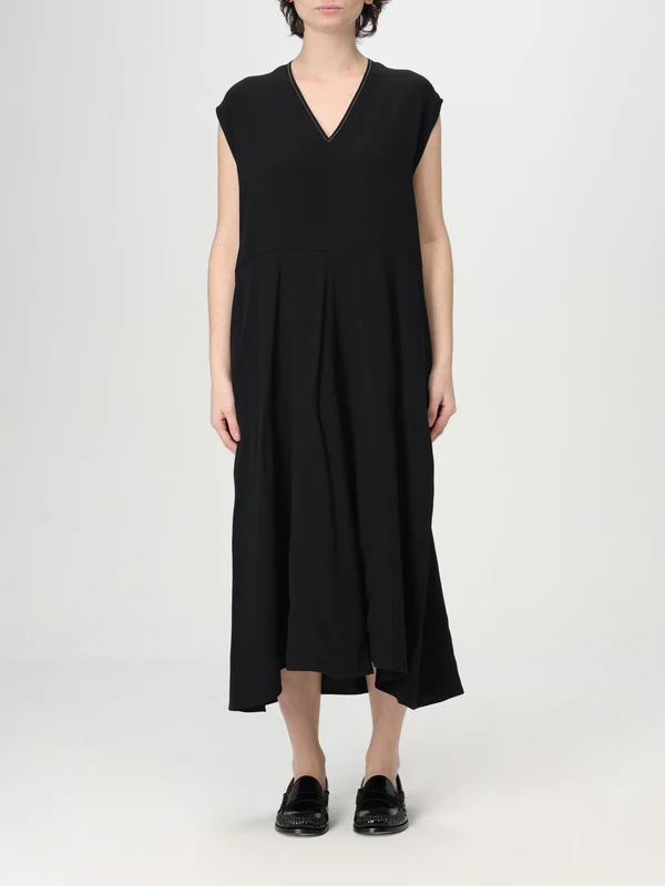 V-neck Sleeveless Midi Dress