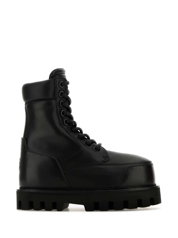 Leather lace-up boots