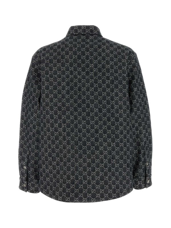GG Reversible Wool Denim Shirt - Image 2
