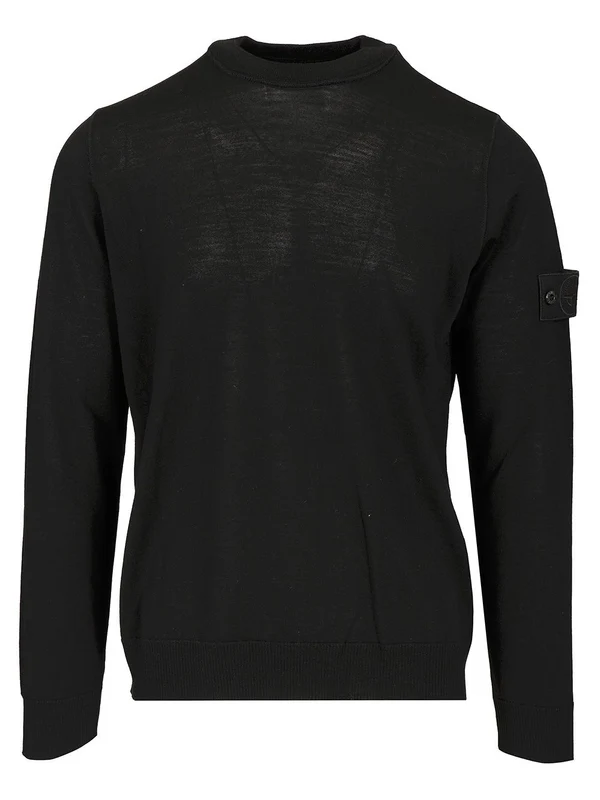 Patch Crewneck Wool Knit