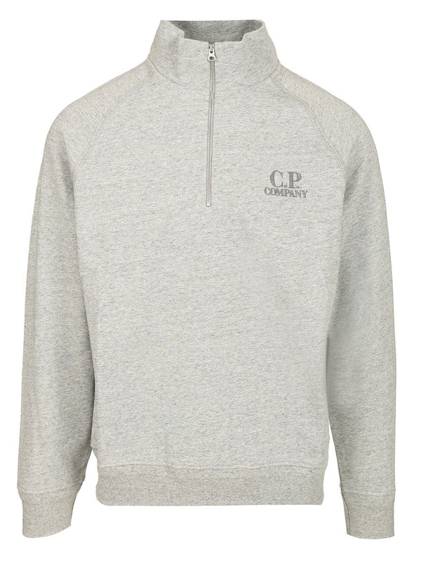 Embroidered Logo Half-zip Sweatshirt