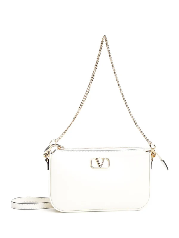 V Logo Mini Leather Shoulder Bag