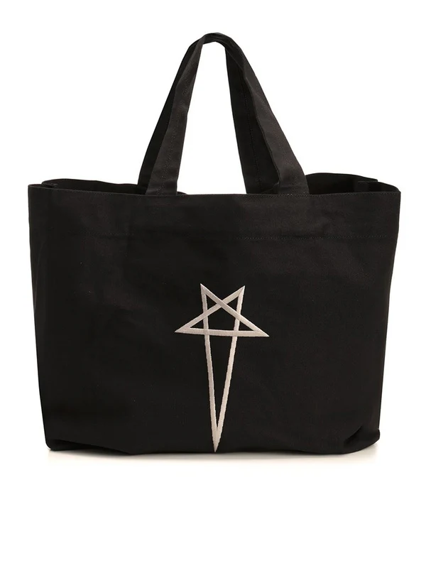 Pentagram Embroidered Logo Tote Bag