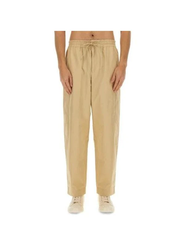 Back Logo Drawstring Cotton Pants