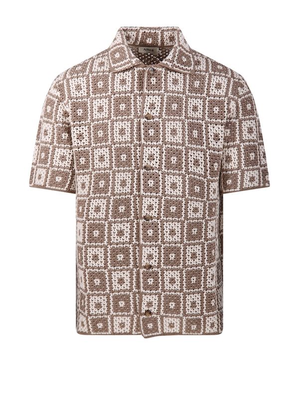 Open Work Crochet Knit Shirt