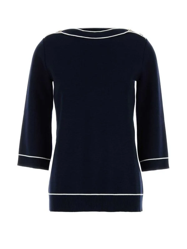 Interlocking G Button Wool Knit