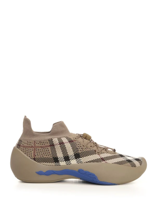 Neptune Check Pattern Knit Sneakers