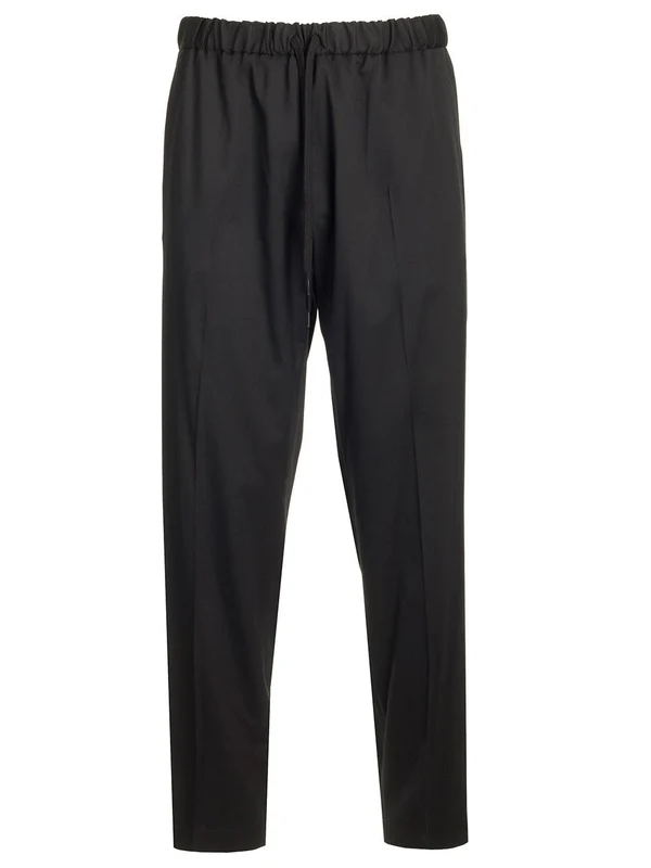 Wool Crepe Banding Trousers