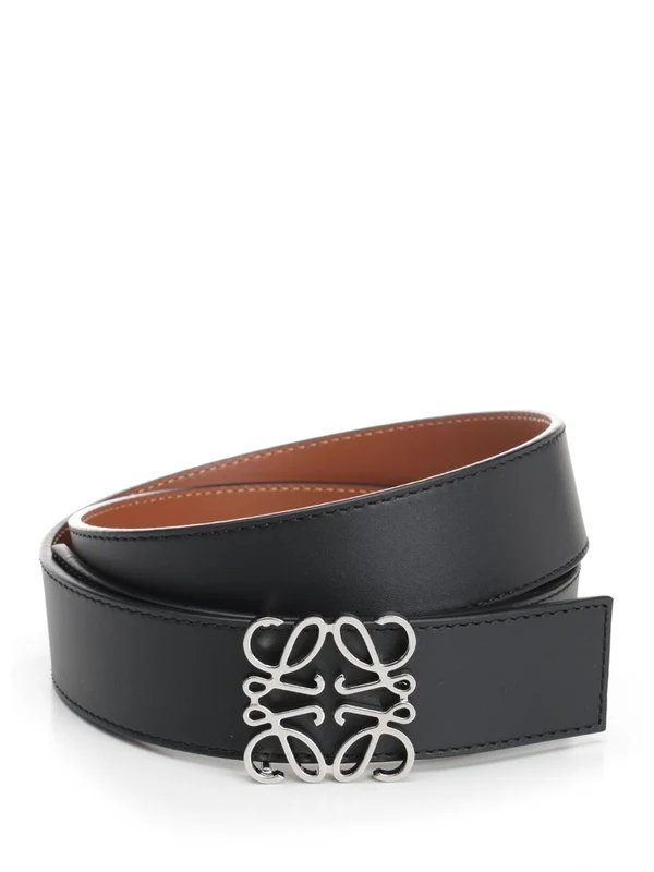 Anagram Buckle Reversible Leather Belt